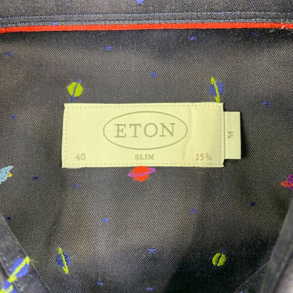 Men's Navy Blue Patterned Shirt - Picture 4 of 9